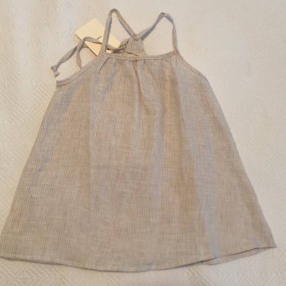 mabo baby girls linen dress, 18mo